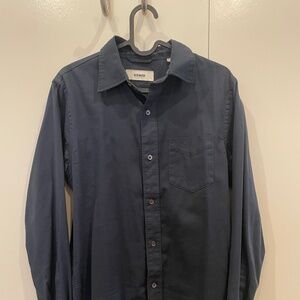Buck Mason Draped Twill Shirt in Navy, XS